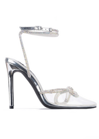 MORE SPARKLE BOW CLEAR HEELS