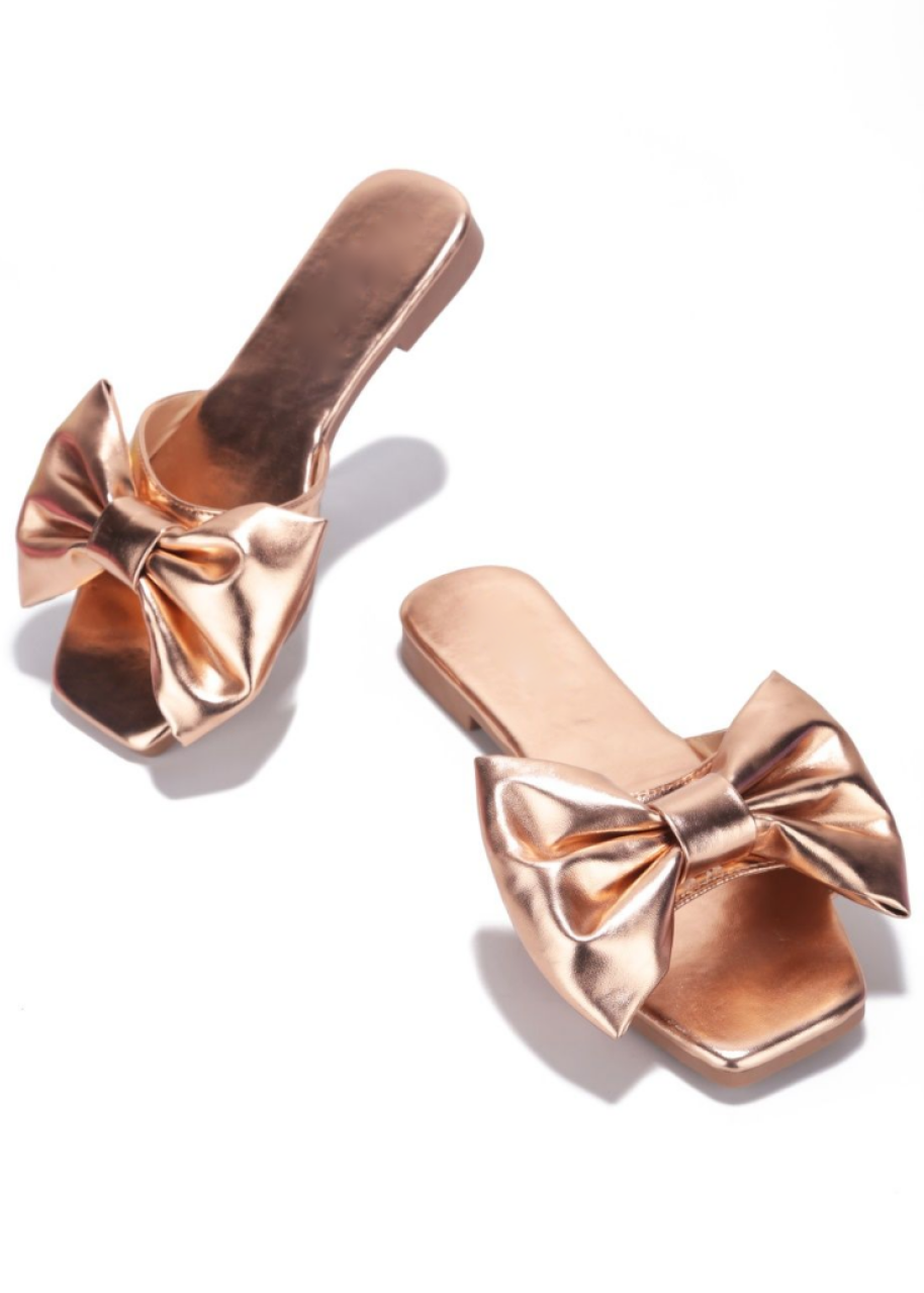 Rose gold outlet bow sandals