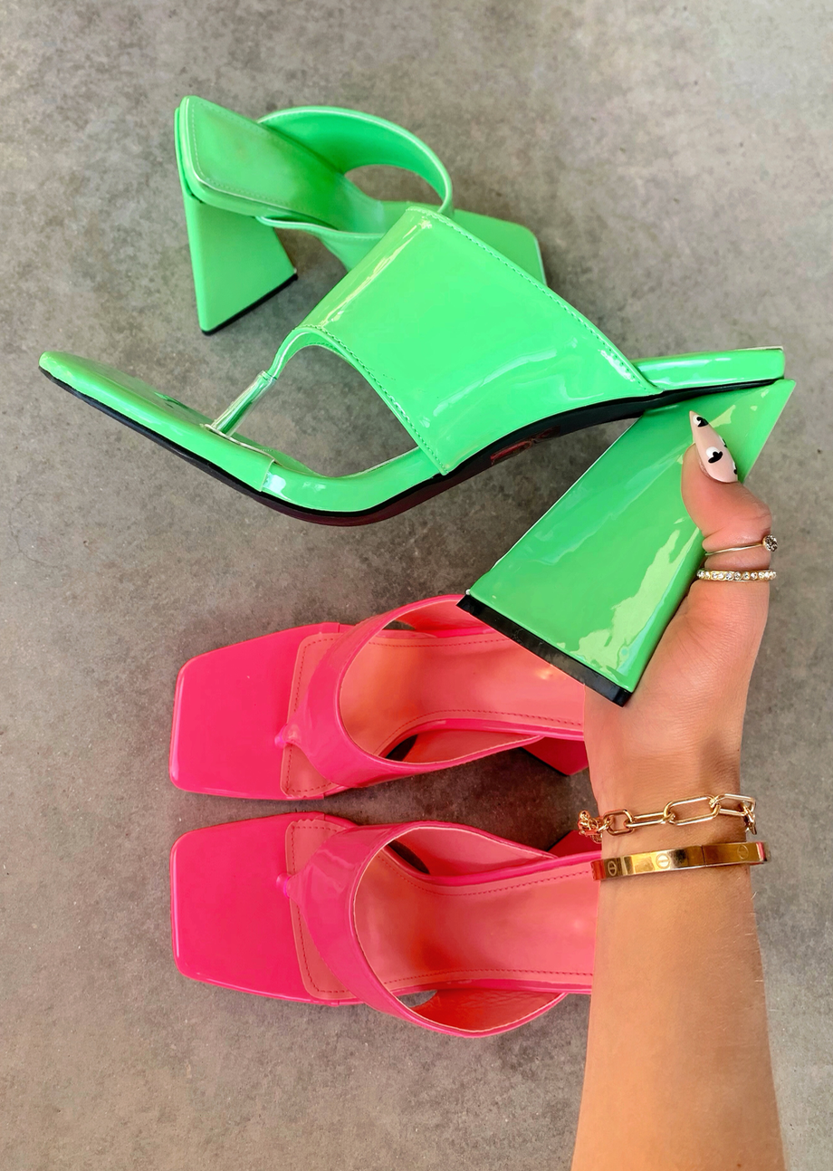 Bright coloured block fashion heels