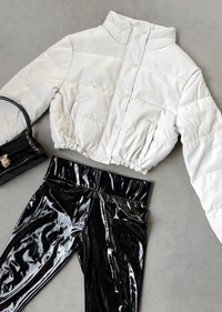 HIGH STYLE CROPPED PUFFER JACKET