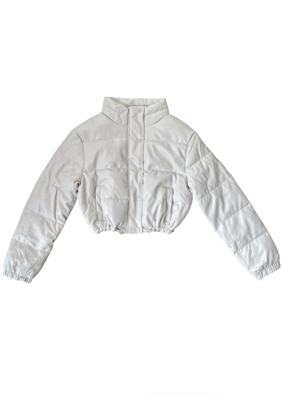 HIGH STYLE CROPPED PUFFER JACKET
