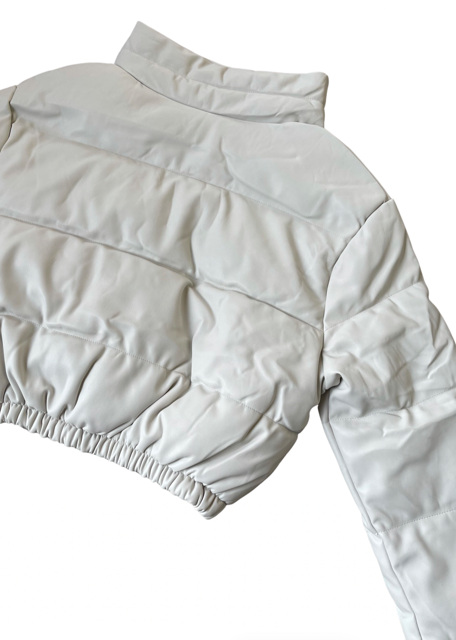 HIGH STYLE CROPPED PUFFER JACKET