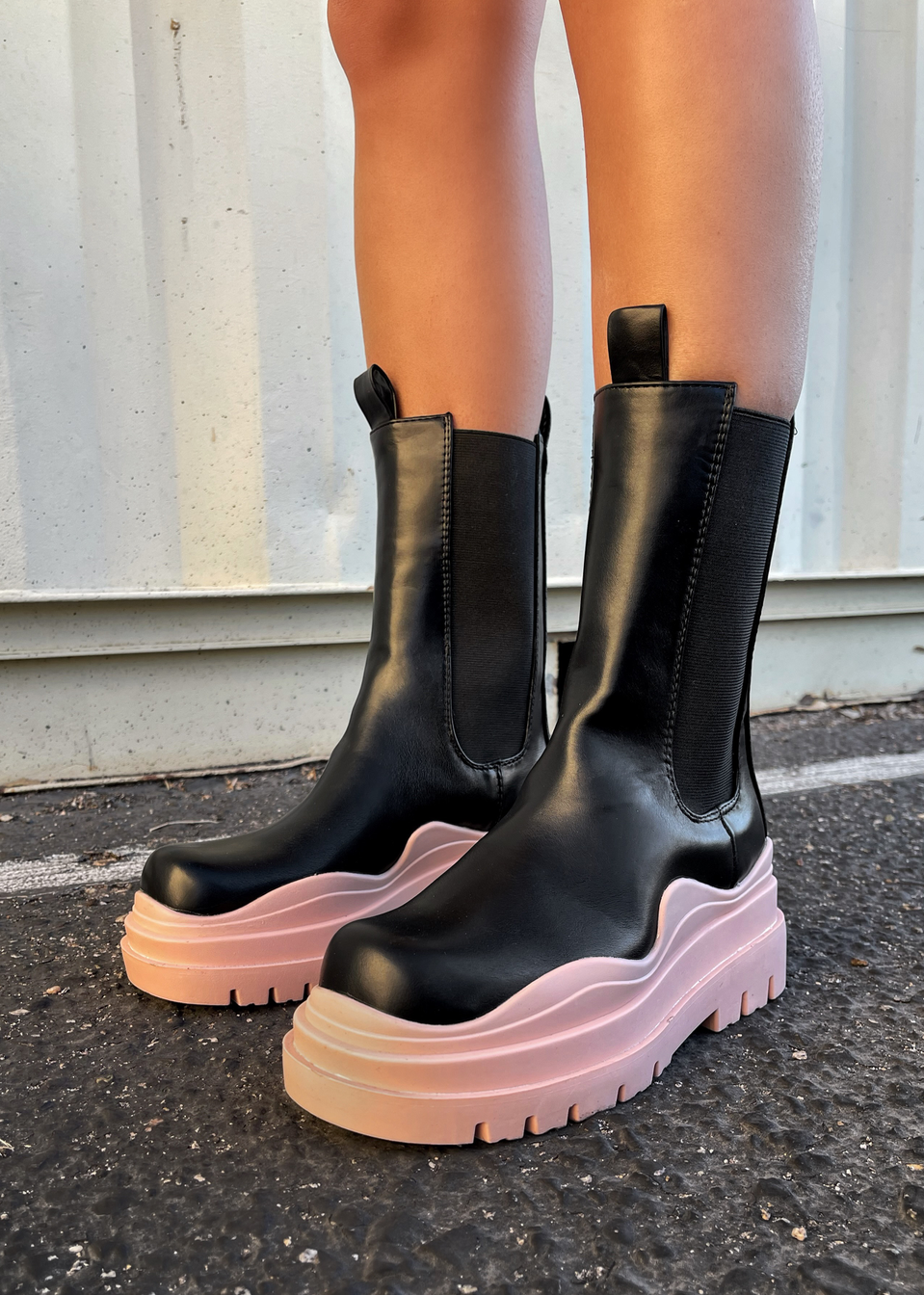 FEELS LIKE MONEY PINK CHELSEA BOOTS
