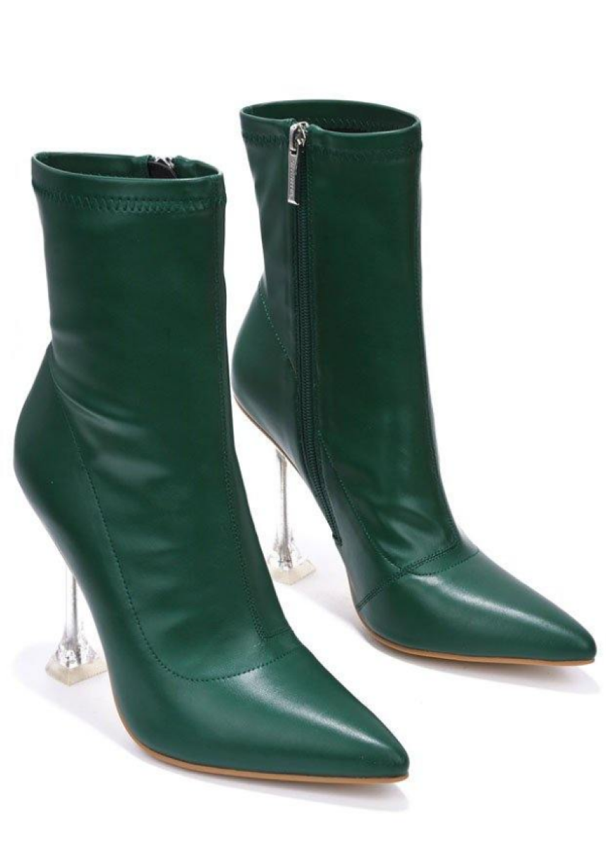 RICH FANTASY GREEN HEEL BOOT