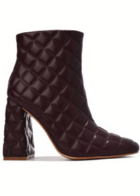 GIVING IT ALL BROWN QUILTED BOOTIES