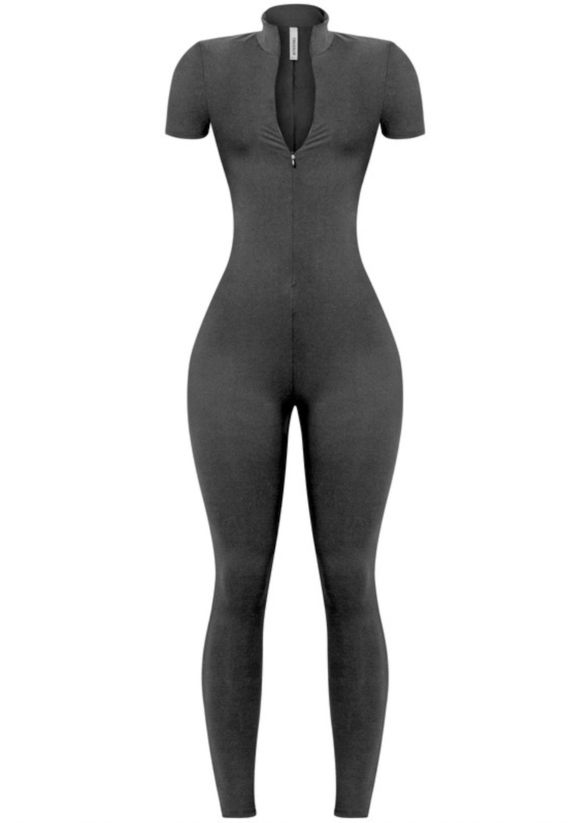 Black tight jumpsuit sales