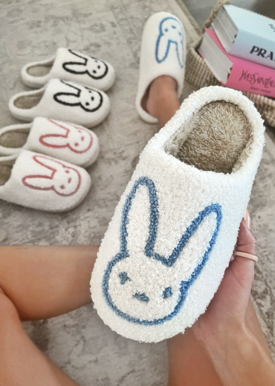 Blue online bunny slippers