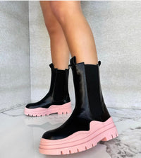 FEELS LIKE MONEY PINK CHELSEA BOOTS