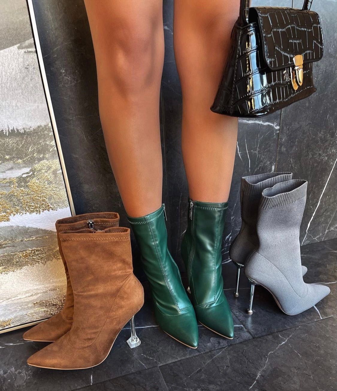 HIT DIFFERENT GREY HEEL BOOT