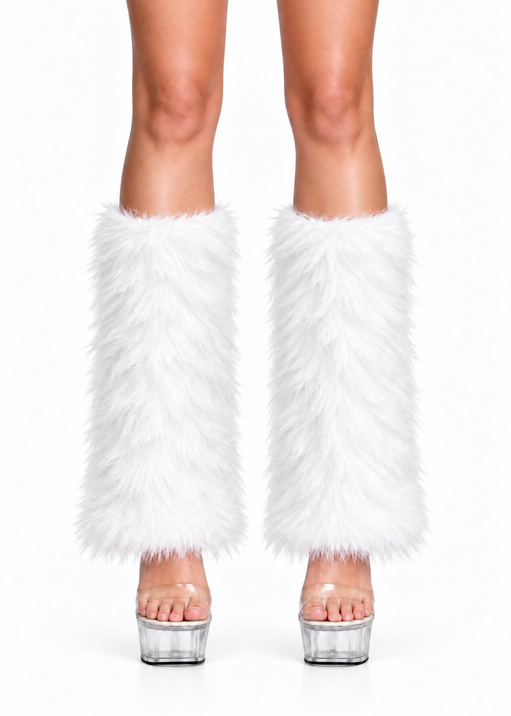 LET'S VIBE WHITE FURRY LEG WARMER