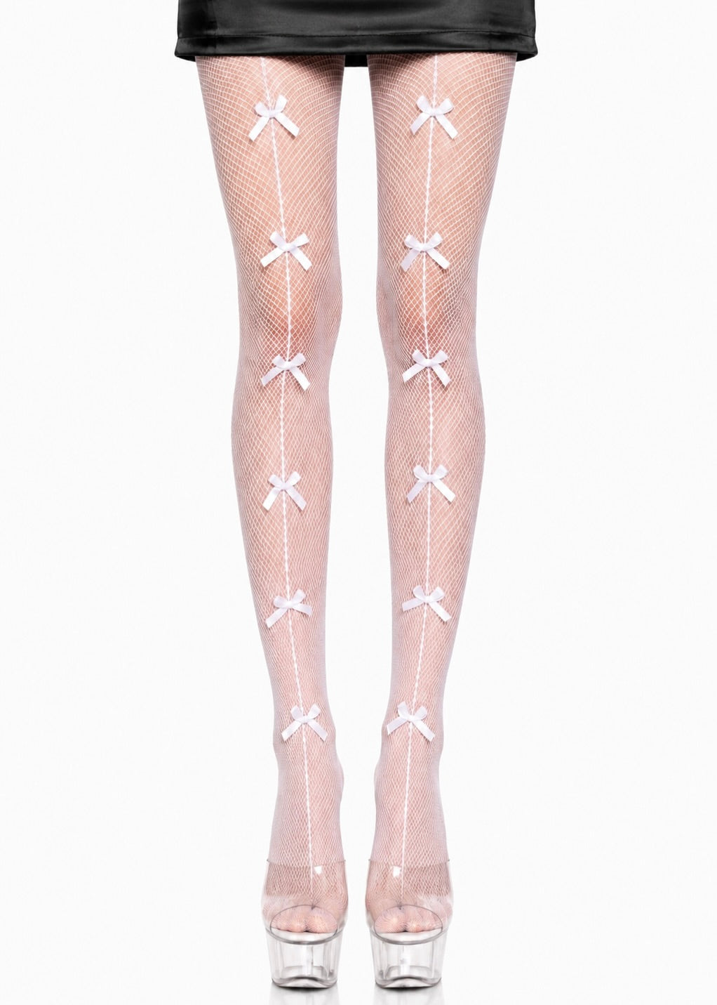 WHITE BOWKNOT FISHNET STOCKINGS