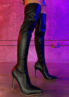 STRUT TO THE SALOON BLACK THIGH HIGH BOOTS
