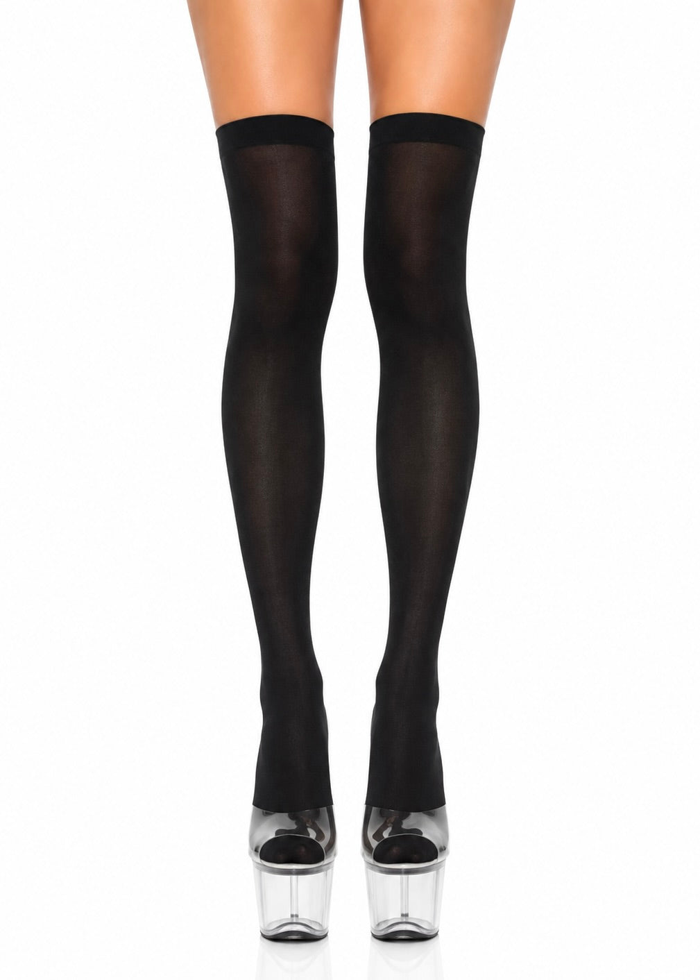 OPAQUE BLACK THIGH HIGH STOCKINGS