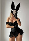 MIDNIGHT BLACK LACE BUNNY HALLOWEEN COSTUME
