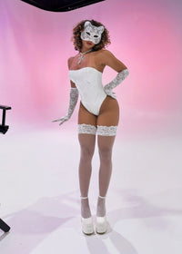 WHITE LACE KITTY (MASK ONLY)