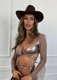 HIGH ROAD COWGIRL HALLOWEEN BROWN HAT
