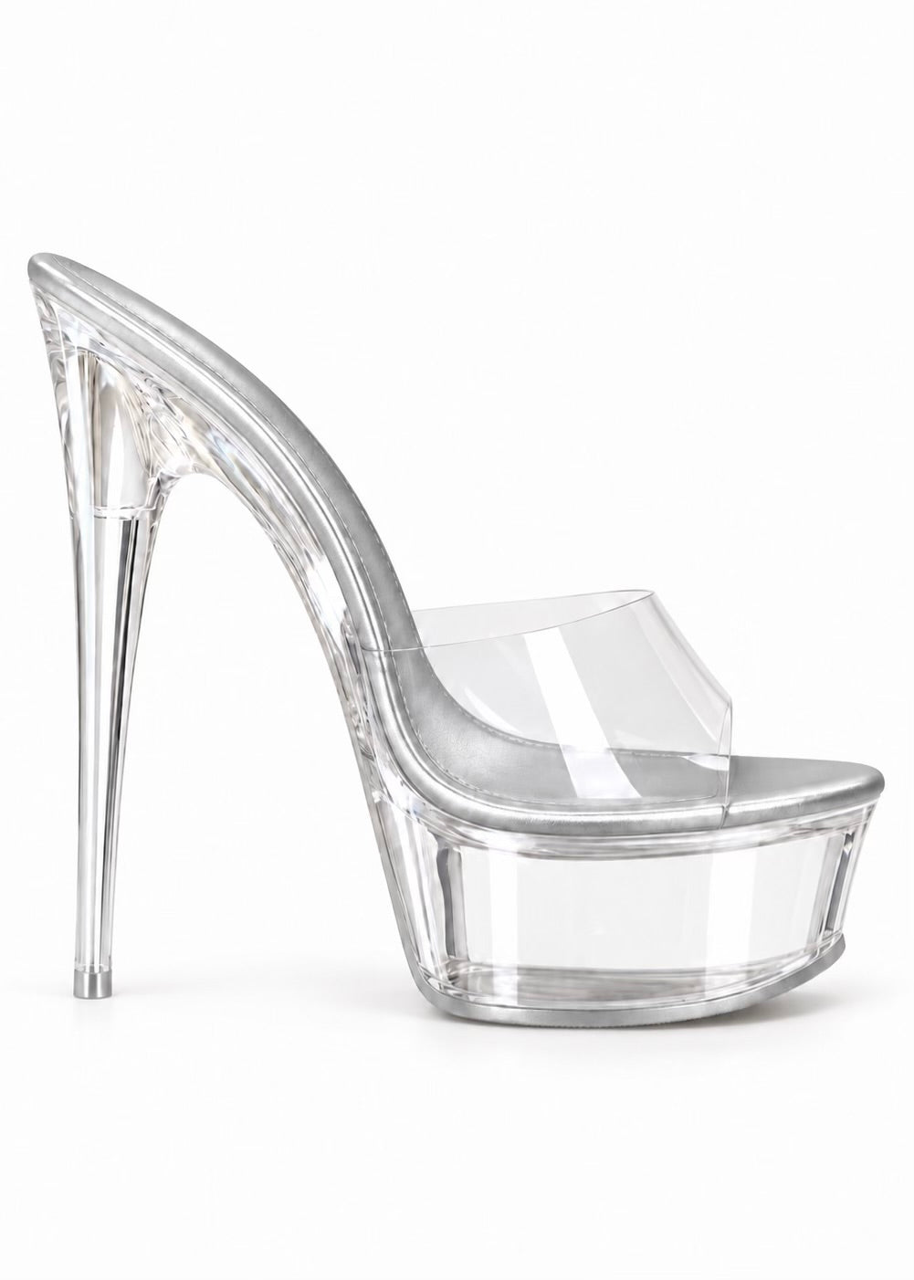 FEARLESS & EXTREME SILVER PLATFORM HEEL