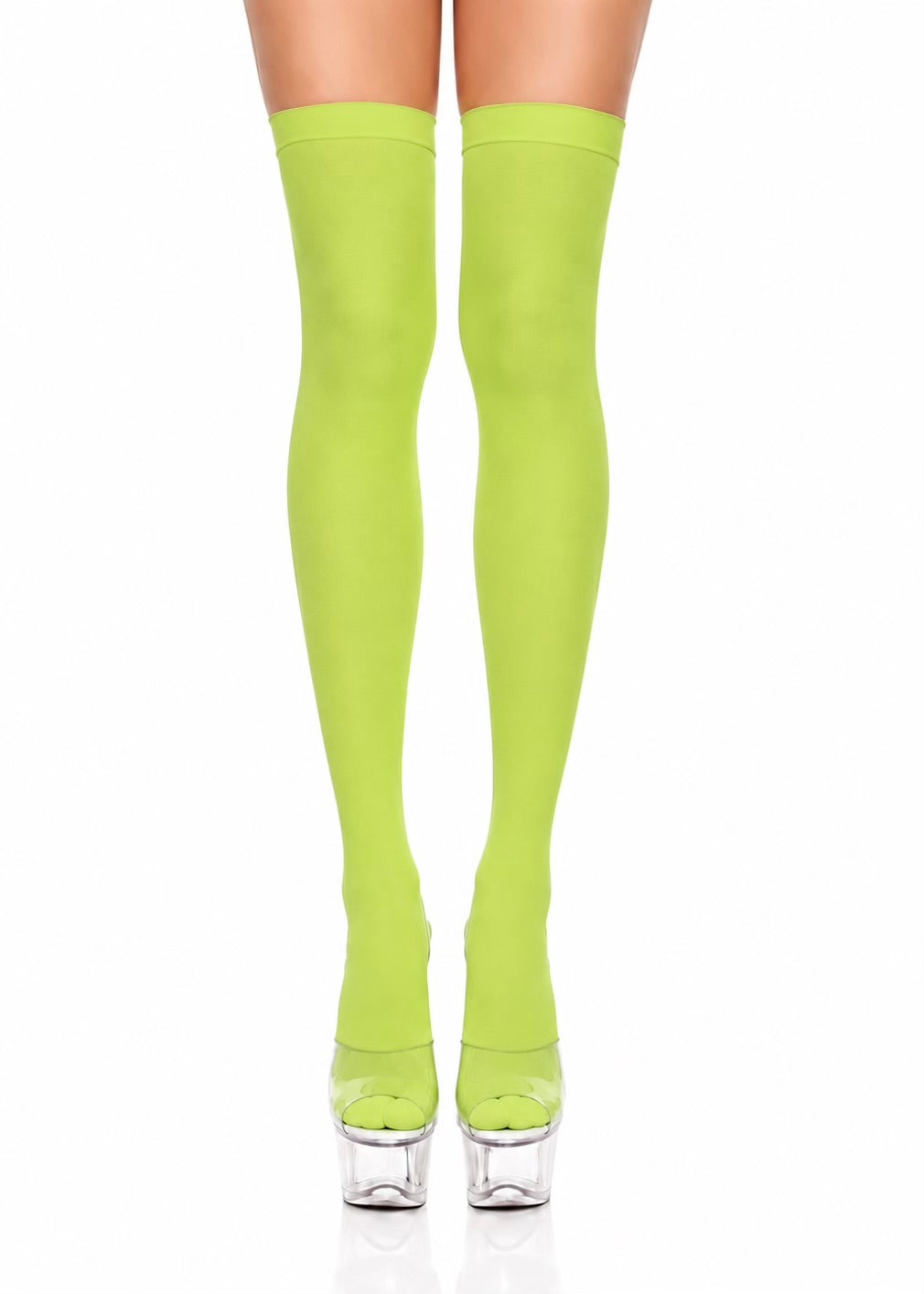 OPAQUE GREEN THIGH HIGH STOCKINGS