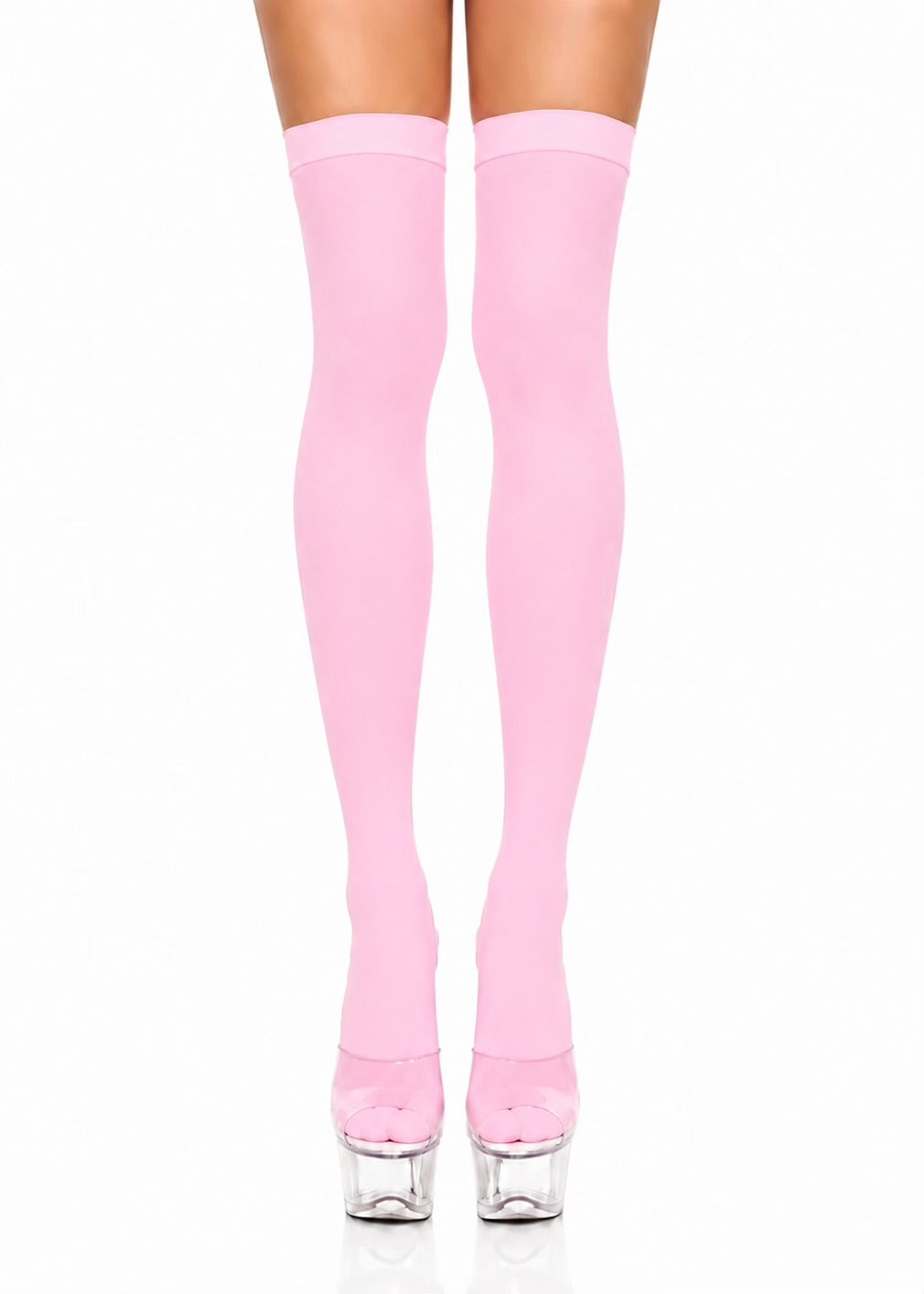 OPAQUE PINK THIGH HIGH STOCKINGS