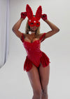 MIDNIGHT RED LACE BUNNY HALLOWEEN COSTUME