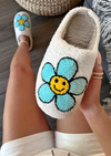 MAKE YOU SNUGGLE SMILEY FLOWER SLIPPERS