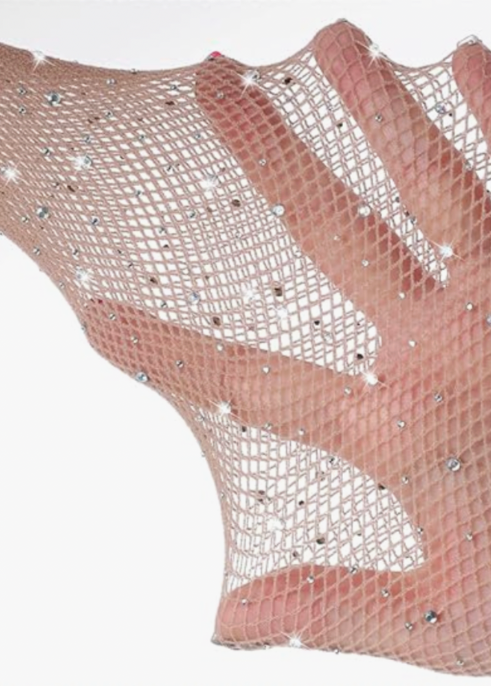 NUDE FISHNETS RHINESTONE STOCKINGS