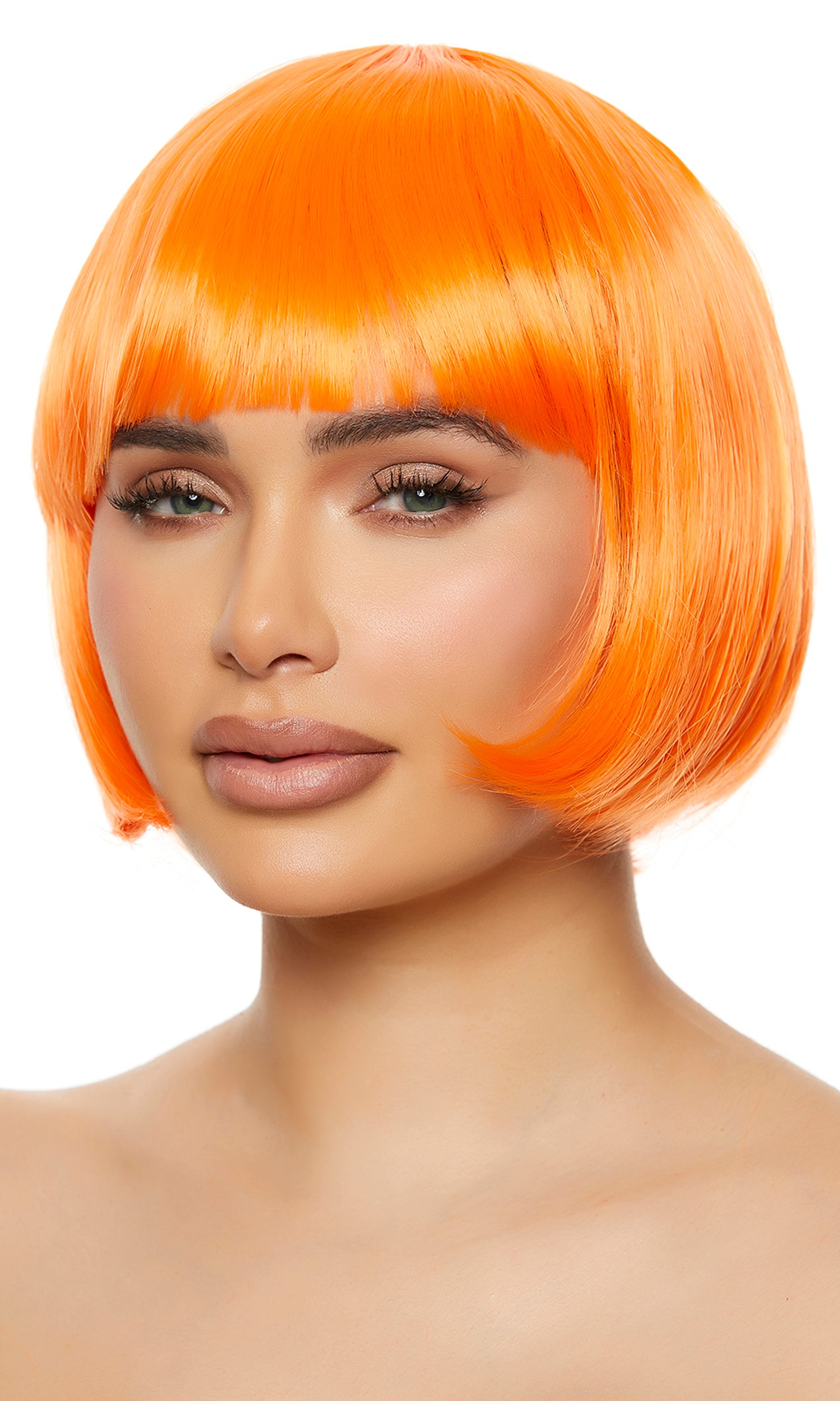 Orange short shop hair wig