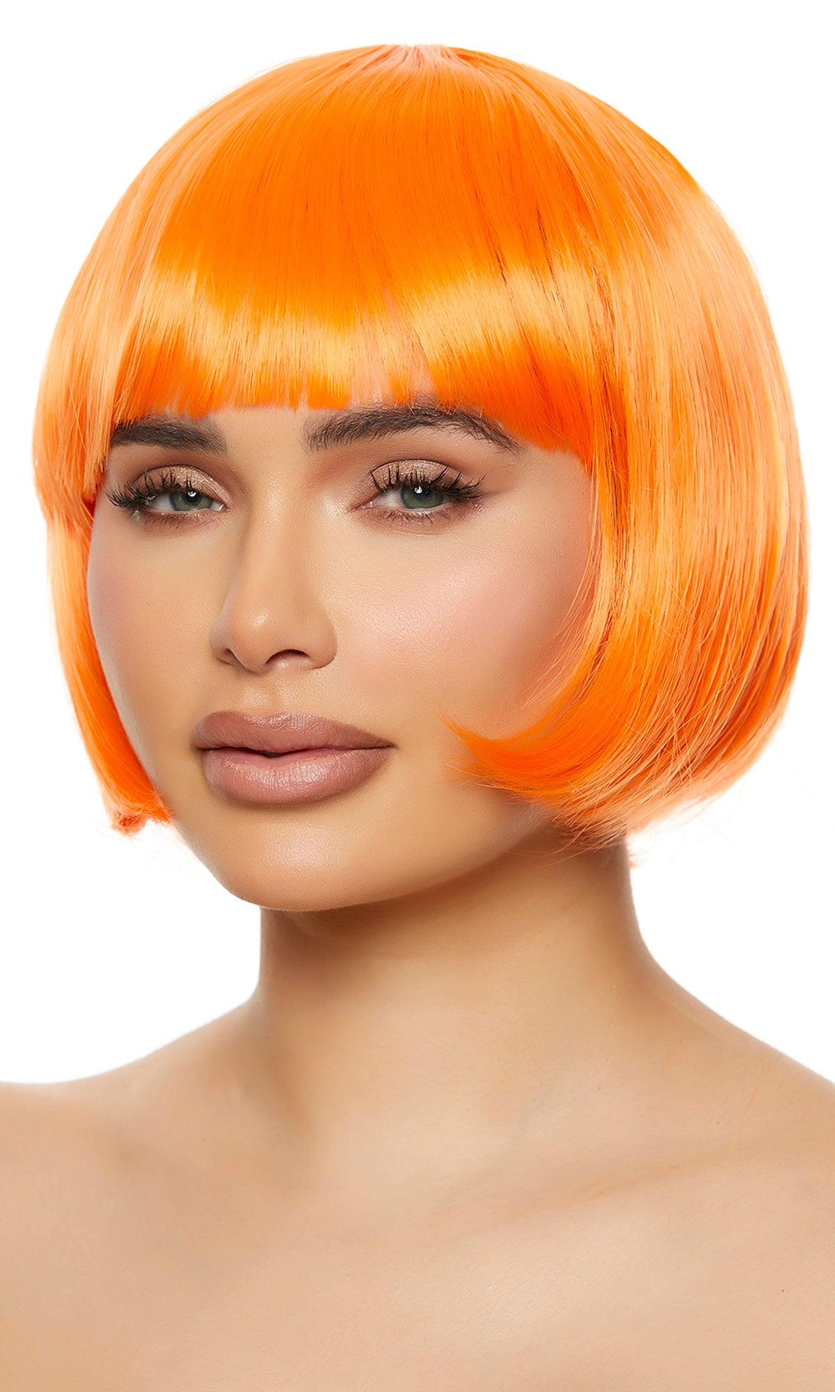 BRIGHT ORANGE SHORT BOB HAIR WIG