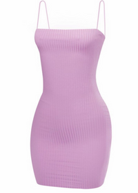 SWEET ESCAPE LILAC RIBBED DRESS