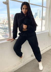 WANDERLUST SNUGGLE BLACK JOGGER SET