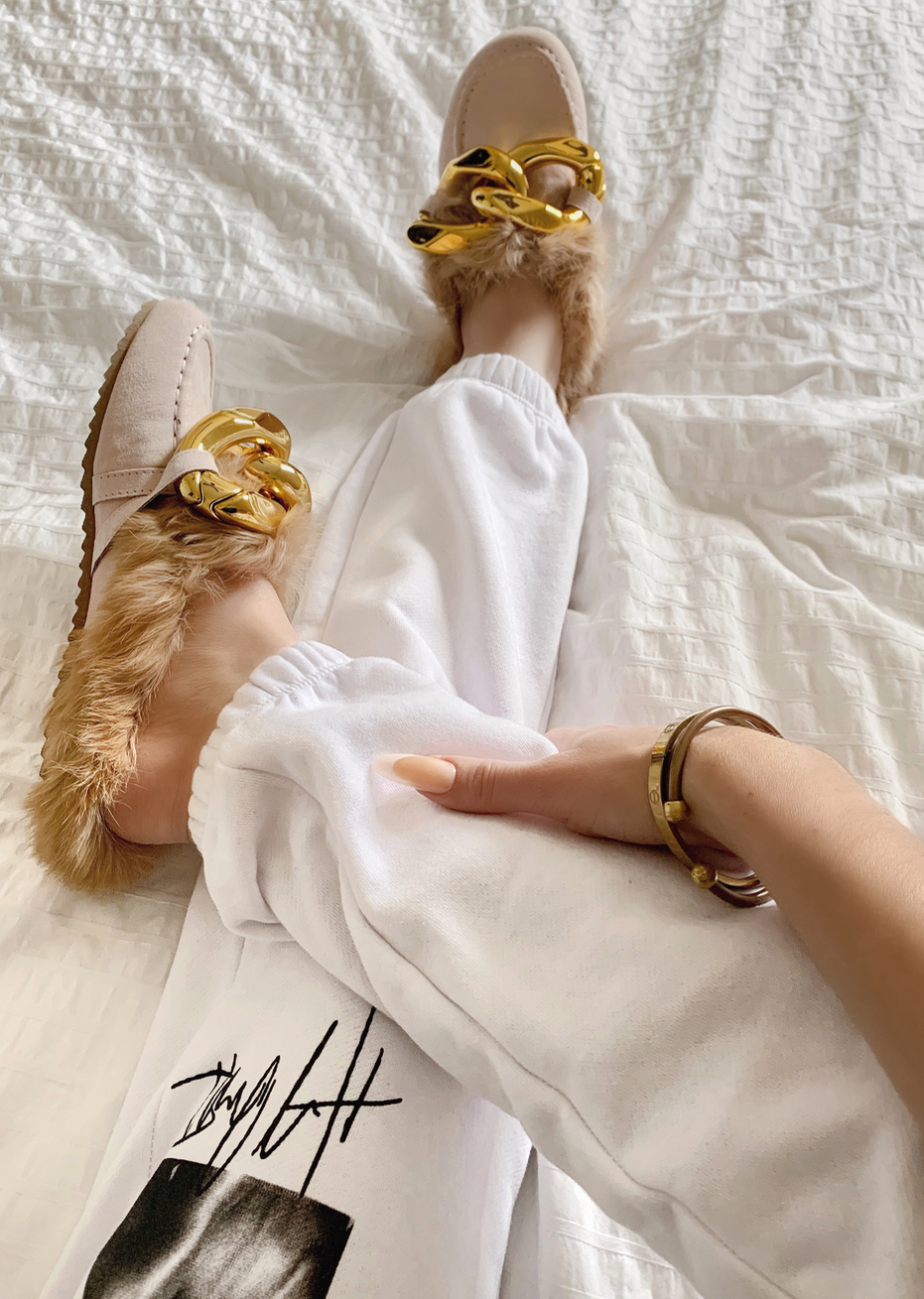 MY OTHER HALF FAUX FUR FLAT MULE