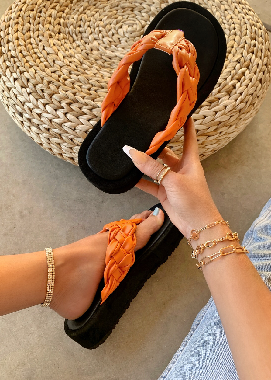LOOK TWICE ORANGE THONG SANDAL