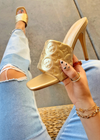 LUXE LIFESTYLE GOLD QUILTED HEEL