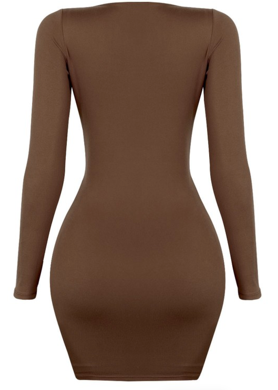 SWAY MY WAY BROWN MINI DRESS