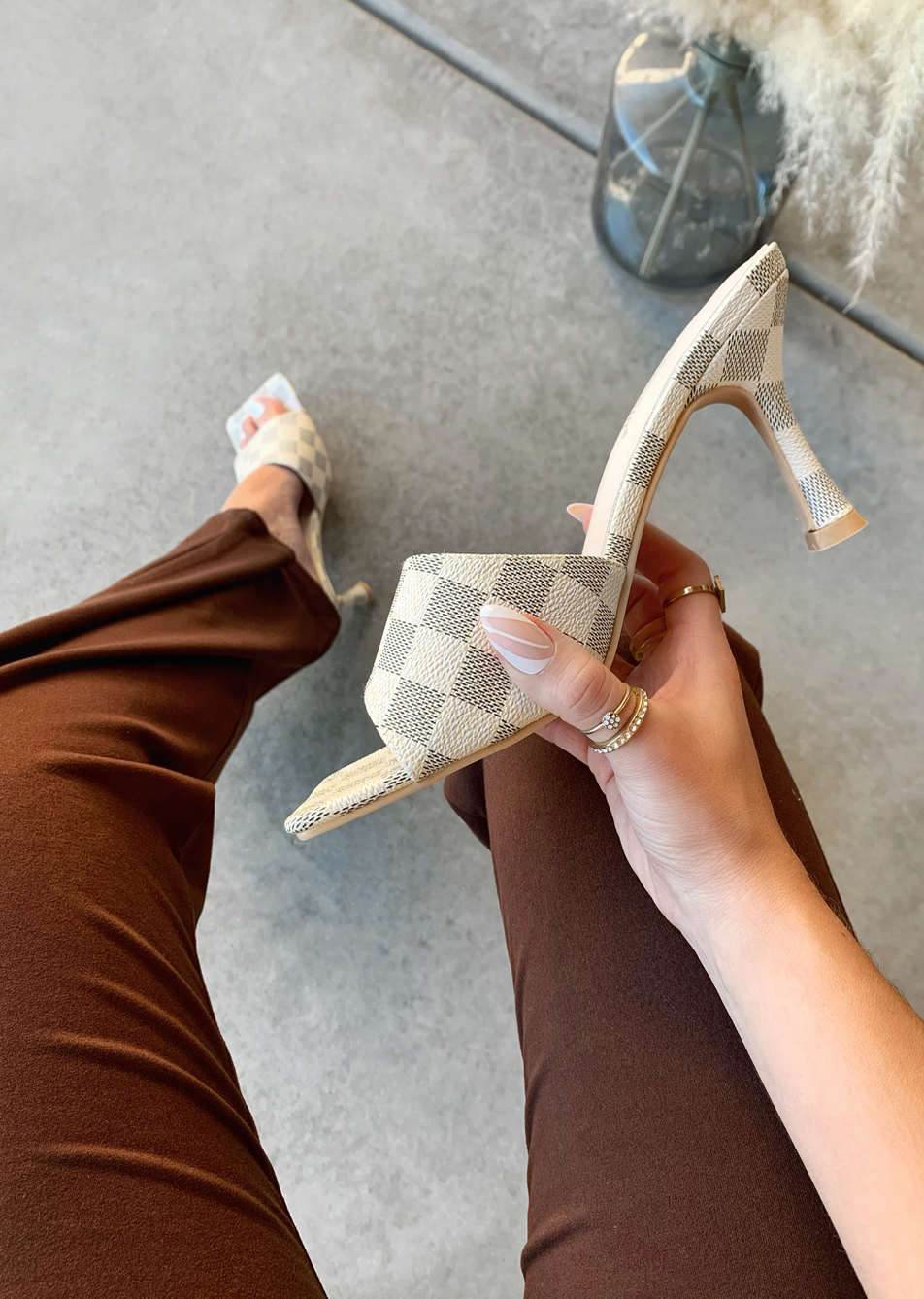 A WHOLE NEW LEVEL CREAM MULE HEEL