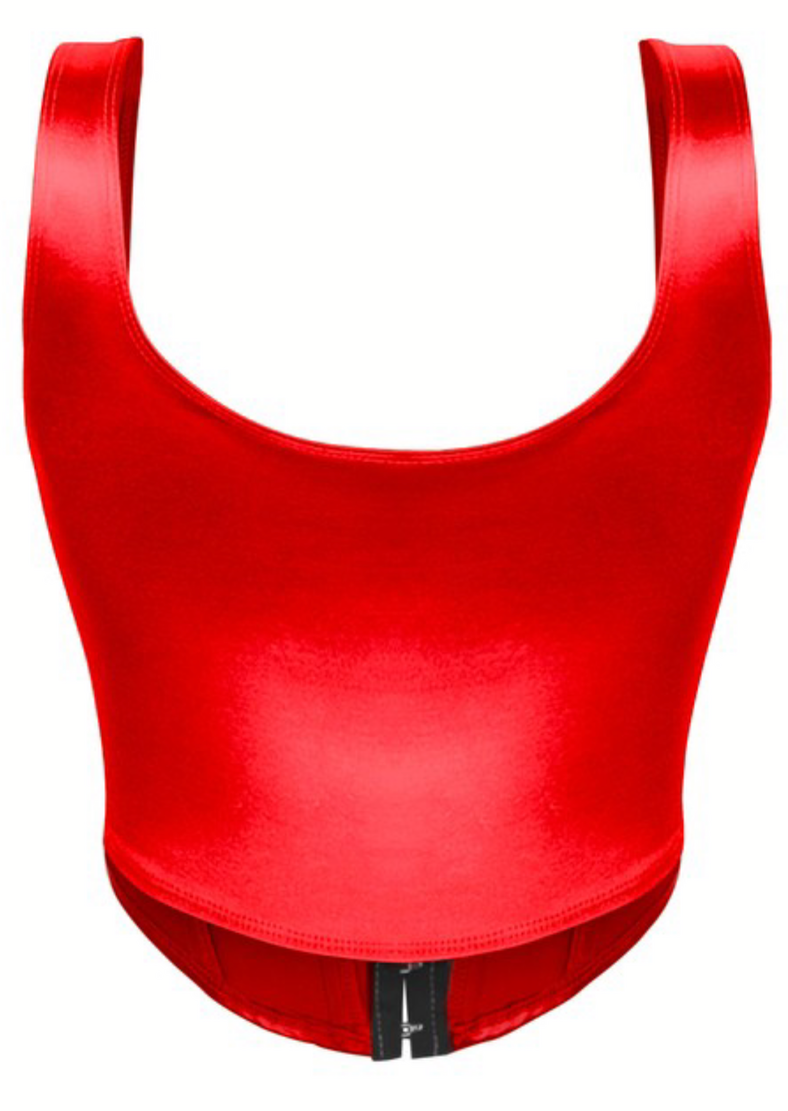 NO MORE GAMES RED CORSET TOP
