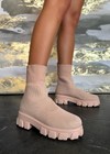 GOOD DAYS BEIGE CHUNKY ANKLE BOOT