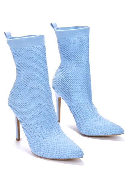 BABY BLUE KNIT SOCK HEEL BOOT LORLIE Lorlie