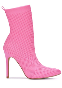 NEXT TO YOU PINK KNIT HEEL BOOT