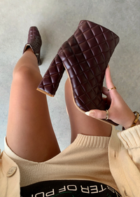 GIVING IT ALL BROWN QUILTED BOOTIES