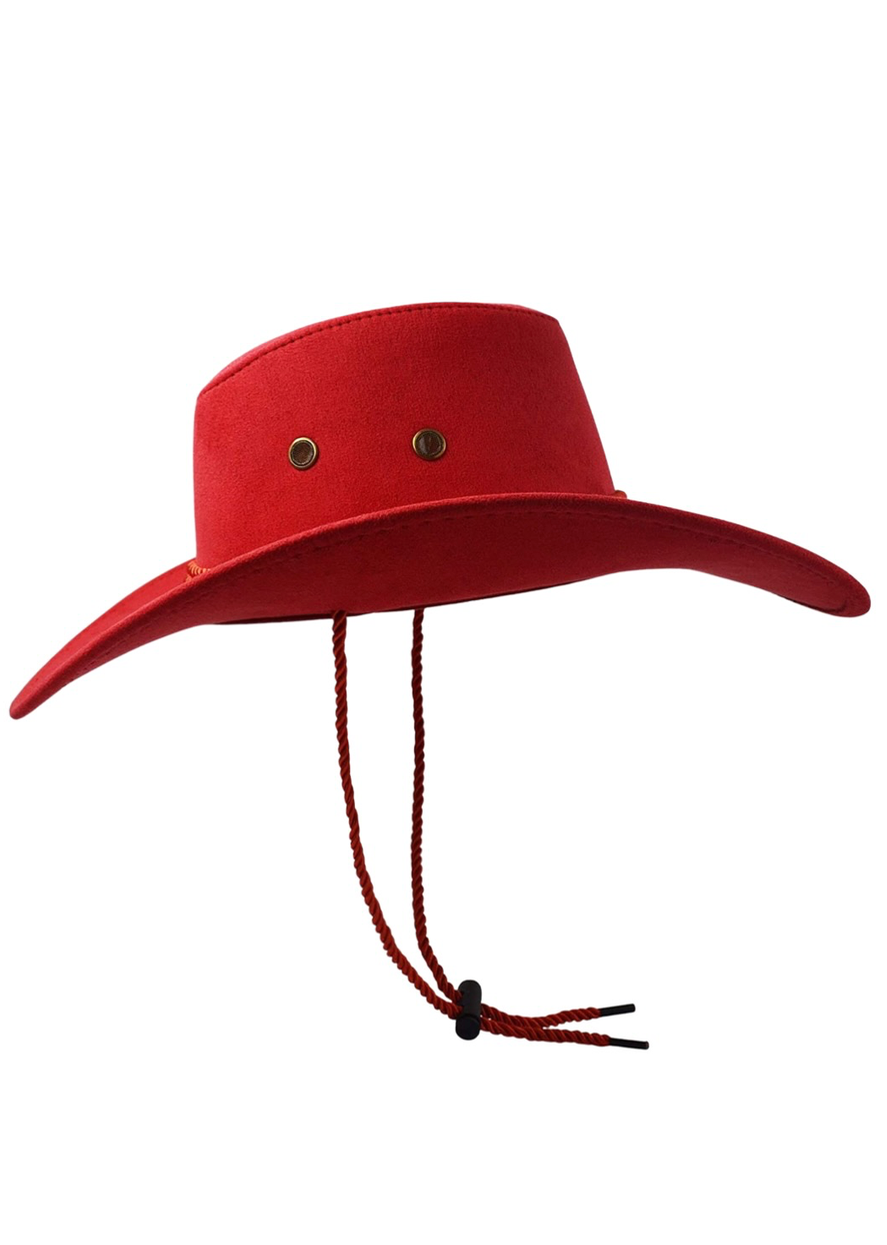 SEXY COWGIRL HALLOWEEN RED FELT HAT WITH LASSO