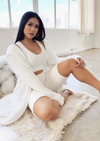 OH SO COZY WHITE FUZZY CROP TOP