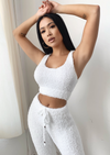 OH SO COZY WHITE FUZZY CROP TOP