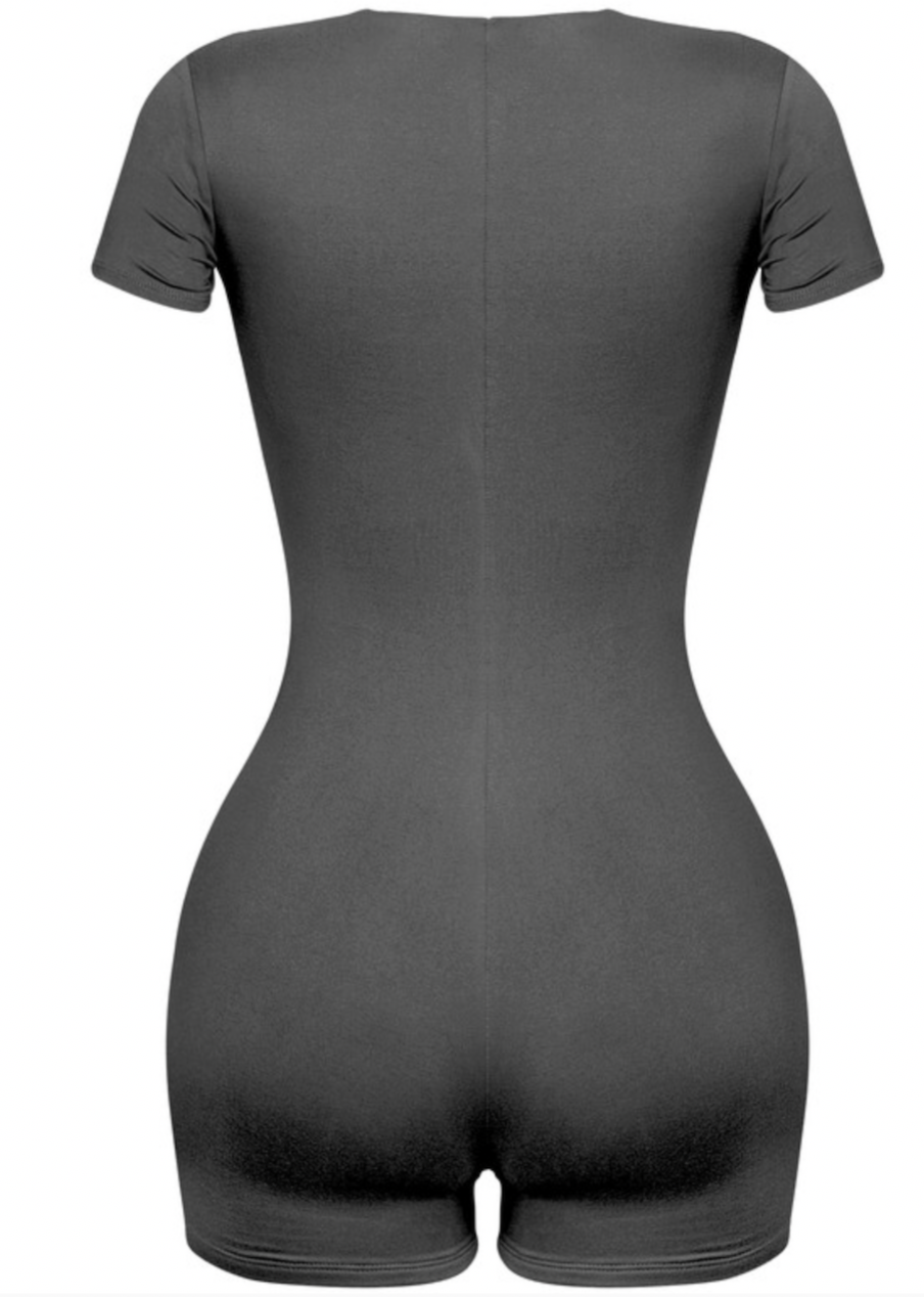 CASUAL DAYS BLACK STRETCH ROMPER
