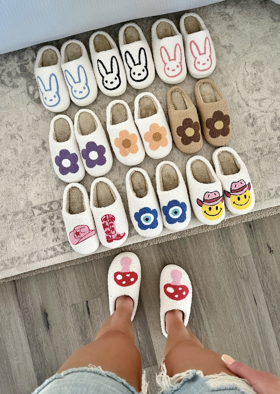 BLUE BADDIE BUNNY SLIPPERS